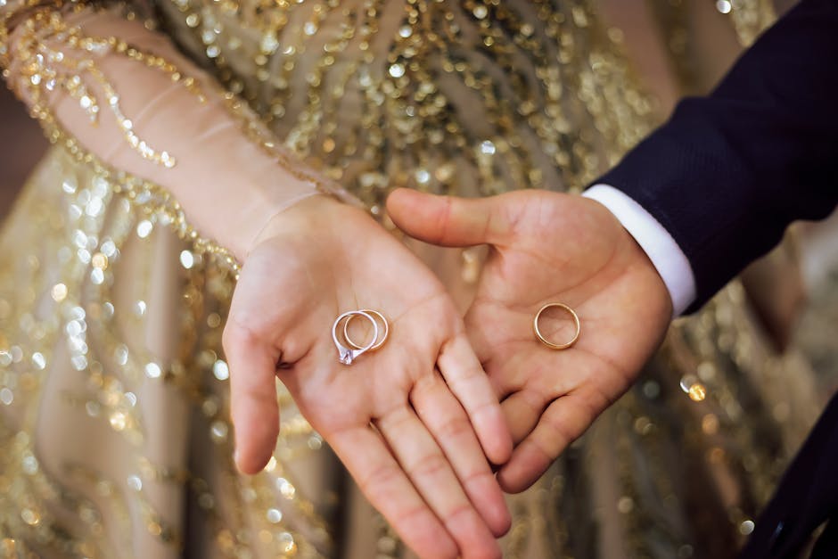 Close up of wedding rings representing our wedding photography services