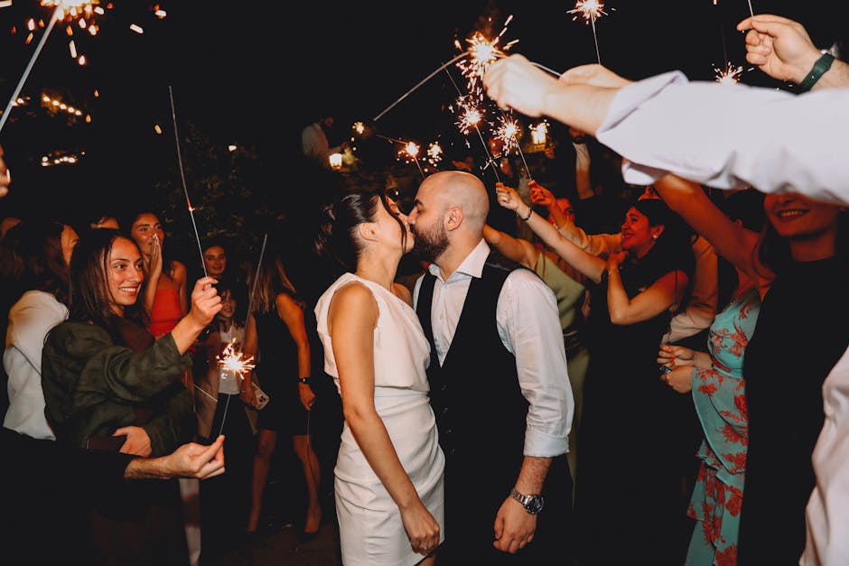 Sparkler wedding exit during destination wedding photography